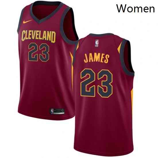 Womens Nike Cleveland Cavaliers 23 LeBron James Swingman Maroon Road NBA Jersey Icon Edition
